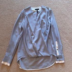 Silk faux wrap blouse